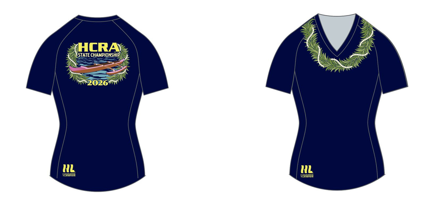 #9 WAHINE Hammers+Legends Short Sleeve Titan Shirt Navy