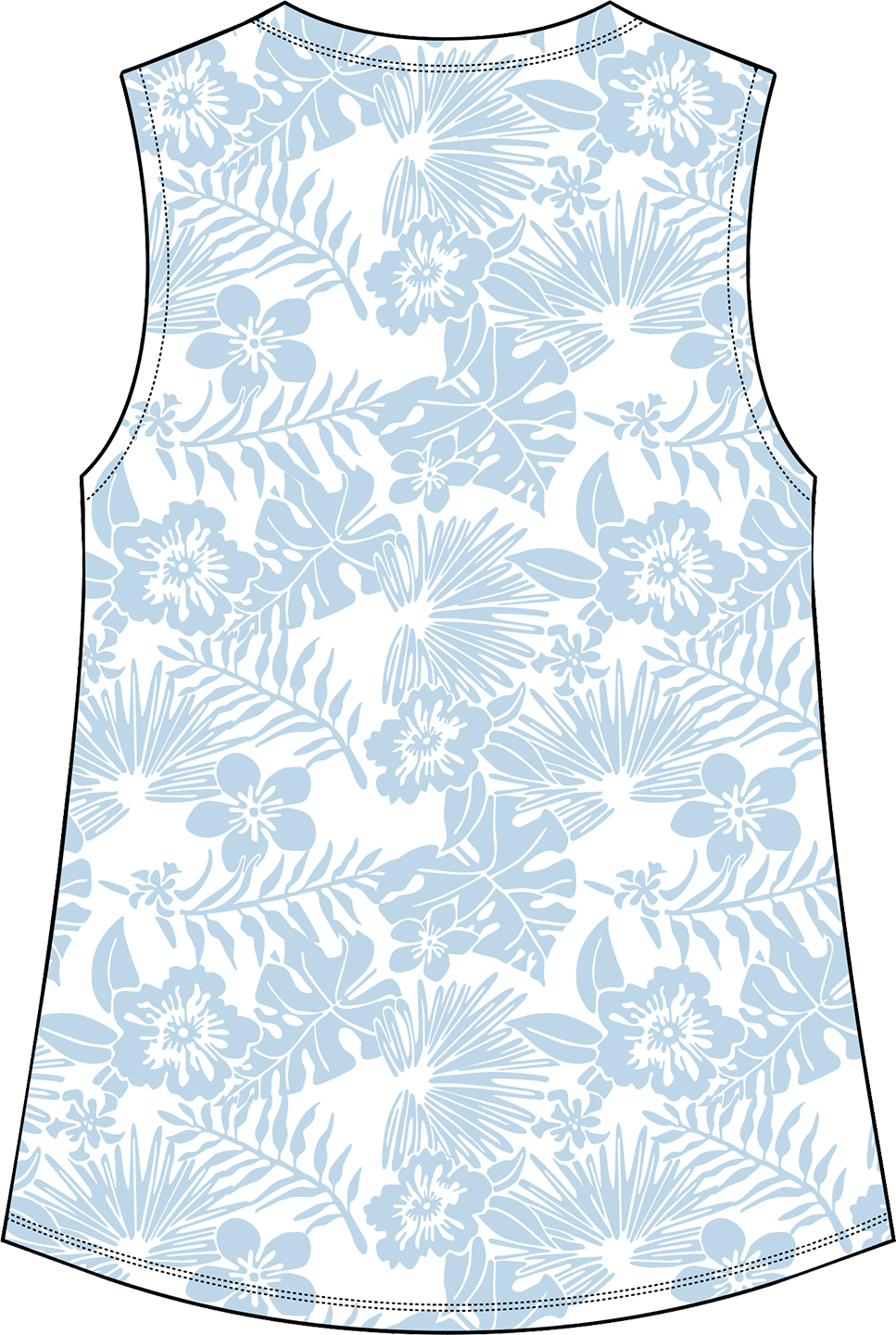 #10 WAHINE DriFit Tank style with floral print