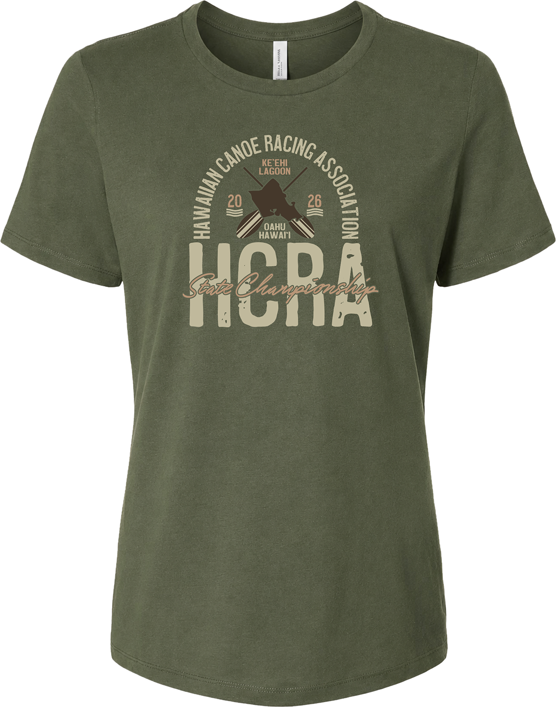 #11 WAHINE Relaxed Fit Tee Cap Sleeve Military Green