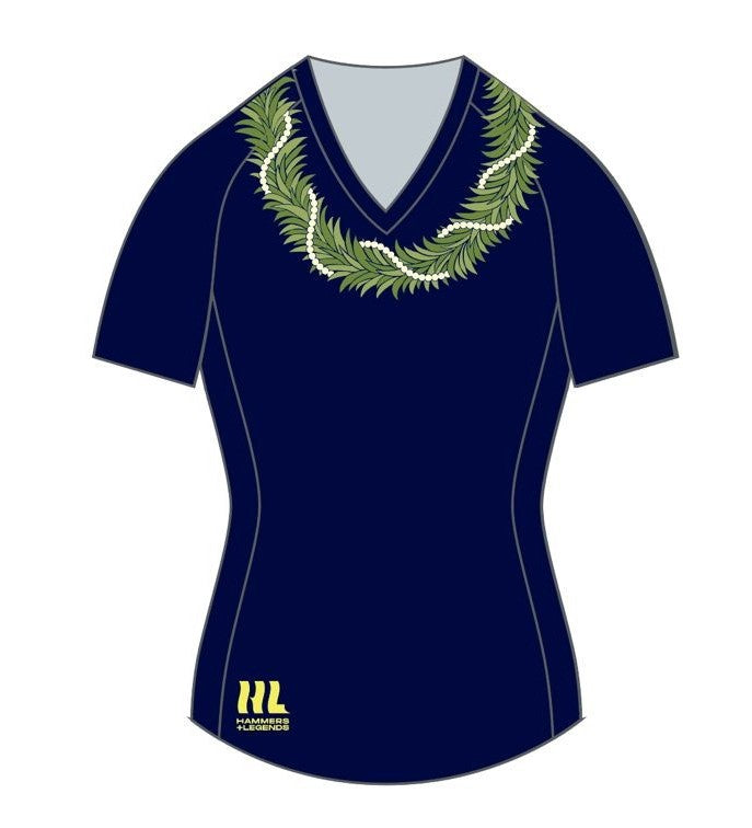 #9 WAHINE Hammers+Legends Short Sleeve Titan Shirt Navy