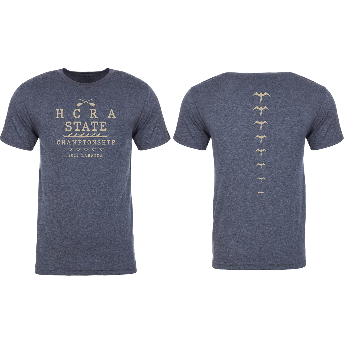 Short Sleeve Iwa Birds Triblend Navy T-Shirt (O25)
