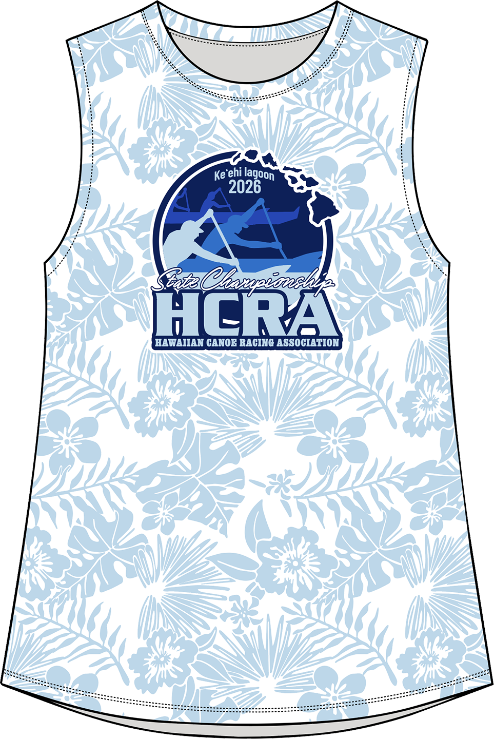 #10 WAHINE DriFit Tank style with floral print