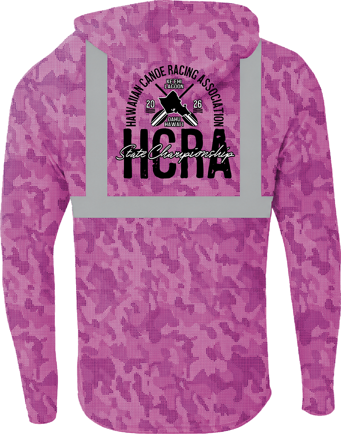 #5 2026 Long Sleeve UPF Hoodie Pink Camo w/reflective stripes