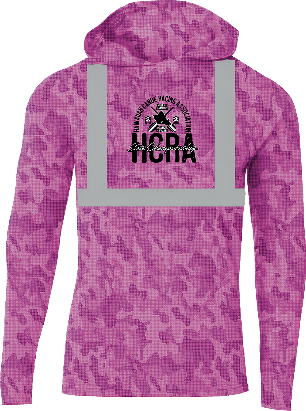 #5 2026 Long Sleeve UPF Hoodie Pink Camo w/reflective stripes