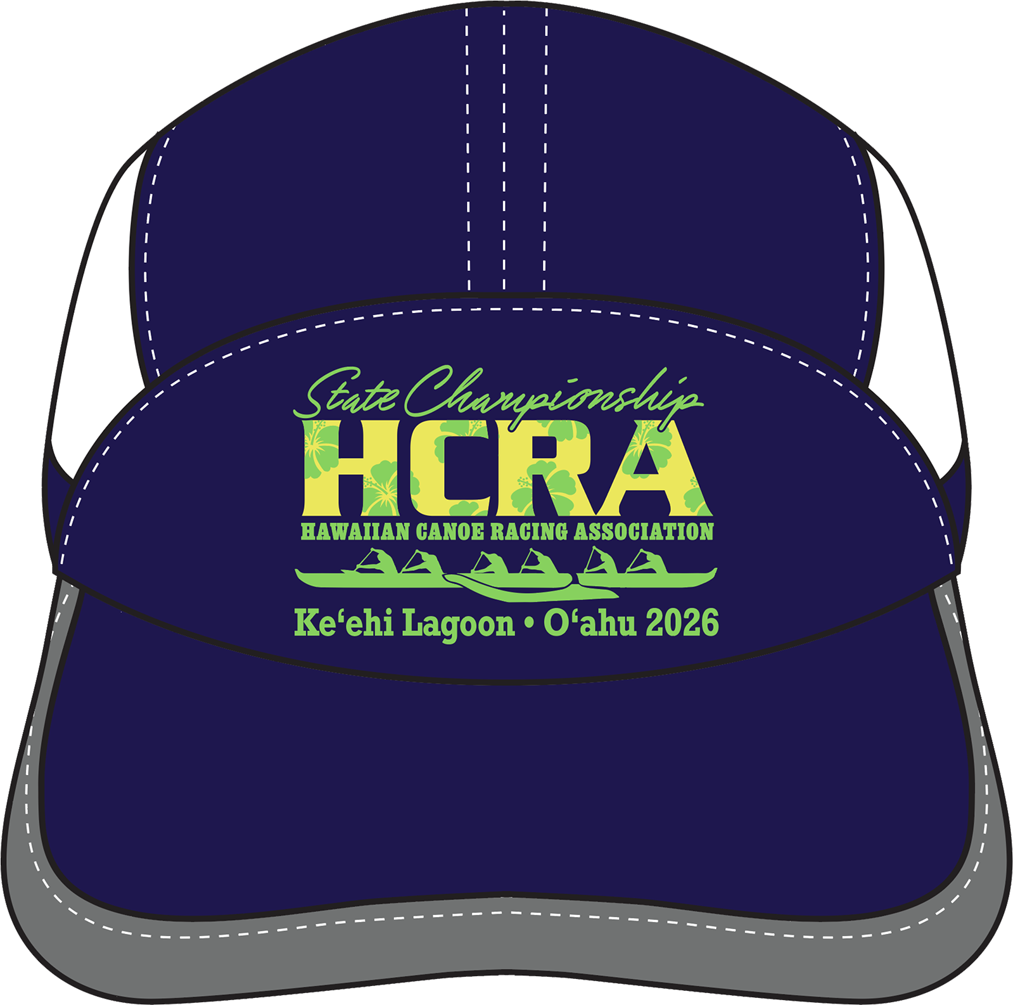 #14 Cap: Paddling Cap Navy w-Green Canoe